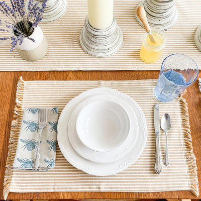 Wild Oats Home Decor Farmhouse Country Cottage  Striped placemat